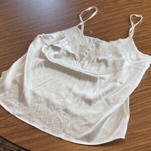 Elegant White Lace Trim Camisole